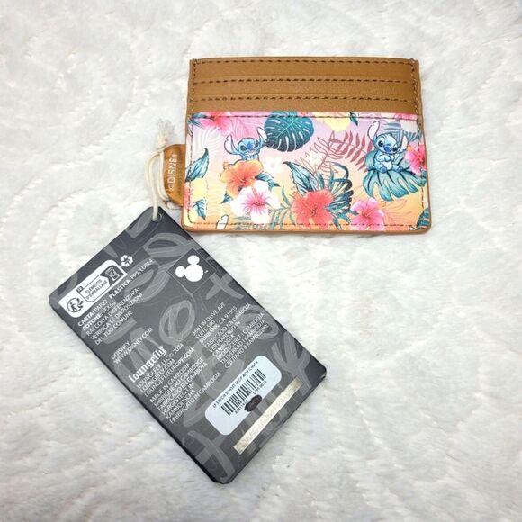Loungefly Disney Stitch Tropical Flower Sunset Card Holder New OOS - Picture 2 of 7
